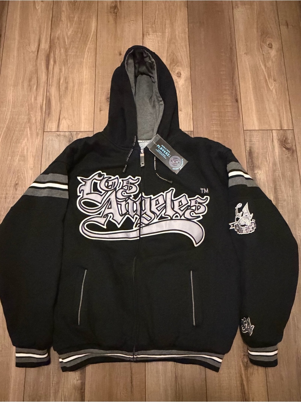 World wide players y2k nwt black Los Angeles zip up jacket